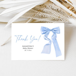 Carte De Remerciements Elégant Baby shower de coquette de la cou bleue