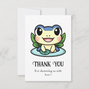 Carte De Remerciements Élégant Baby shower de grenouille magique
