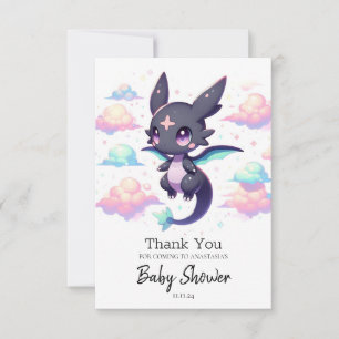 Carte De Remerciements Élégant Baby shower Dragon Moderne