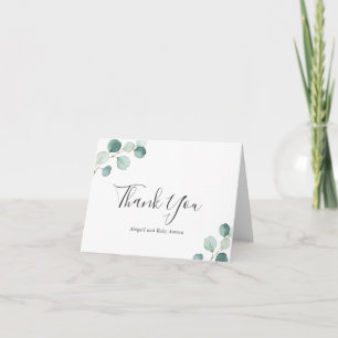 Carte De Remerciements Élégant Baby shower Eucalyptus rustique
