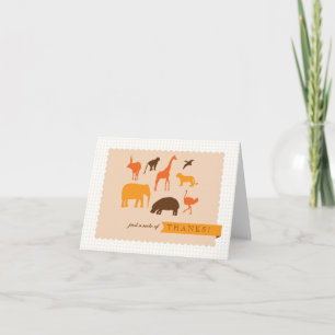 Carte De Remerciements Elégant Baby shower Safari Animaux