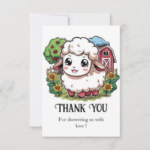 Carte De Remerciements Élégant Baby shower simple de mouton
