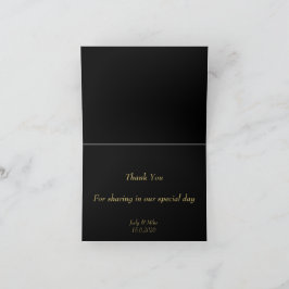 Carte De Remerciements Elegant Black & Gold Than You card