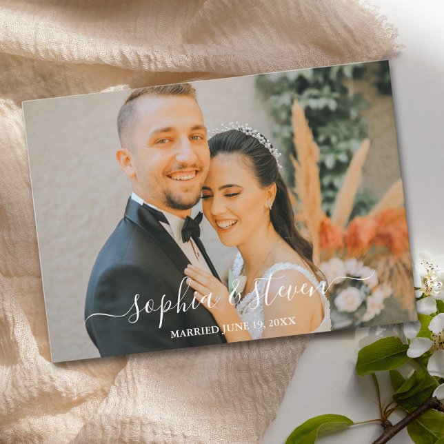 Carte De Remerciements Elegant Blue Mediterranean Lemon Wedding (Créateur téléchargé)