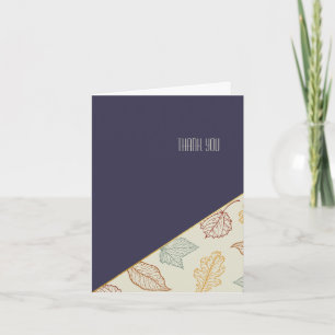 Carte De Remerciements Elegant blue "Thank you" fall themed