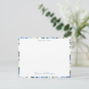 Carte De Remerciements Élégant Bohème Légèrement Bleu Aquarelle Brunch Bu