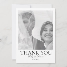 Carte De Remerciements Elegant Botanical Floral Wedding