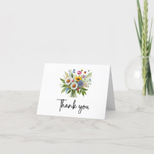 Carte De Remerciements Elégant Bouquet Fleur sauvage coloré