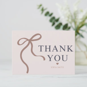 Carte De Remerciements Elegant Bow Graduation Party