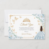 Élégant Chic Fleurs Bleu Bébé Or Quinceanera