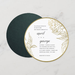 CARTE DE REMERCIEMENTS ÉLÉGANT CLASSY GOLD FOIL FLORAL MARIAGE INVITER
