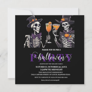 Carte De Remerciements Elégant crâne floral Adulte Halloween Party Invita