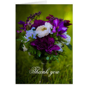 Carte de remerciements élégant de luxe de bouquet