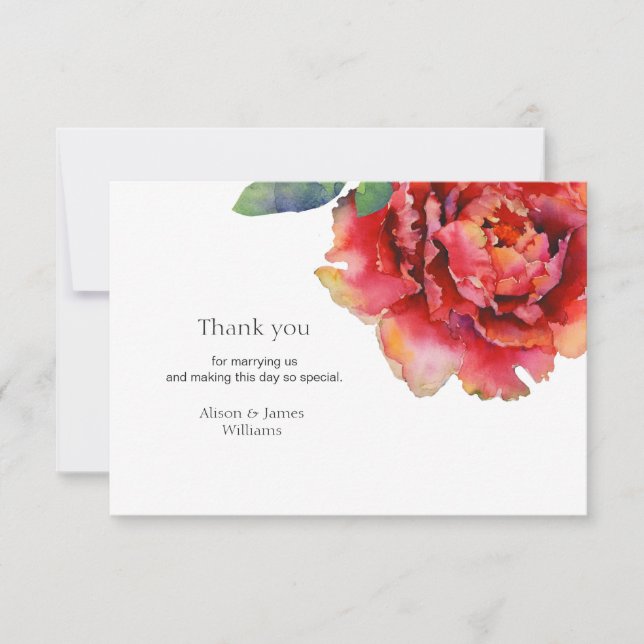 Carte de remerciements élégant de mariage de (Devant)