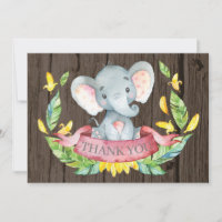 Élégant Éléphant Rustique Bébé Fille Rose et Gris