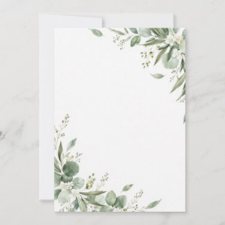 Carte De Remerciements Elegant Eucalyptus Botanical Wedding Thank You Car