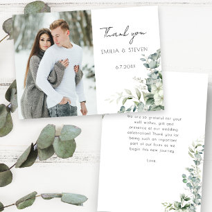 Carte De Remerciements Elégant Eucalyptus Green Photo