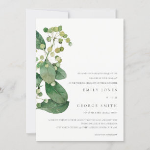 CARTE DE REMERCIEMENTS ÉLÉGANT FEUILLE FOLIAGE GREENERGY MARIAGE INVITE