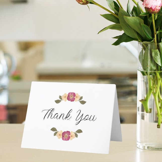 Carte De Remerciements Elégant Fleurs sauvages habillés Boho Garden Maria (Créateur téléchargé)