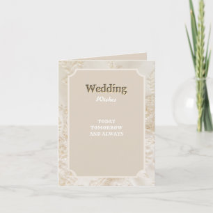 Carte De Remerciements Élégant floral d'ivoire Mariages en attente de fél