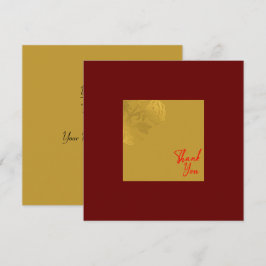 Carte De Remerciements Elégant Flover Or Royal Red
