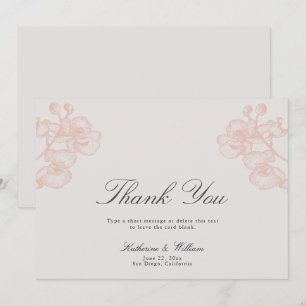Carte De Remerciements Élégant Formal moderne classique Mariage d'encre o