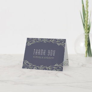Carte De Remerciements Elegant garden floral rustic wedding thank you