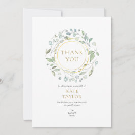 Carte De Remerciements Elégant Garland Simple Funeral Memorial