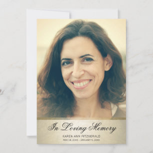 Carte De Remerciements Elegant Gold Black Script Photo Funeral Card