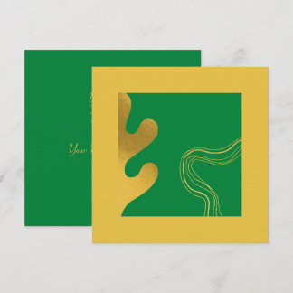 Carte De Remerciements Élégant Gold Royal Green Abstrait