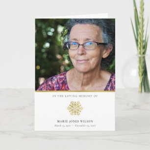 Carte De Remerciements Élégant Gold Snowflake Photo Sympathy Memorial