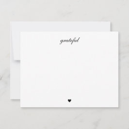 Carte De Remerciements Élégant Grateful Heart Script Vieux argent
