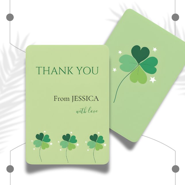Carte De Remerciements Elegant Green Clover Zazzle Thank You Card (Créateur téléchargé)