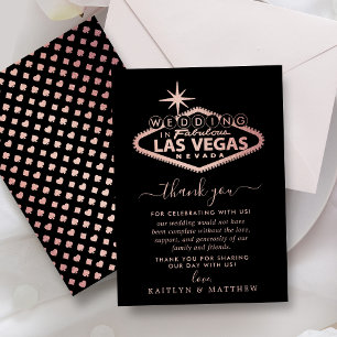 Carte De Remerciements Elégant Las Vegas Destination Mariage