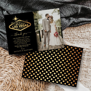 Carte De Remerciements Elégant Las Vegas Destination Mariage Photo