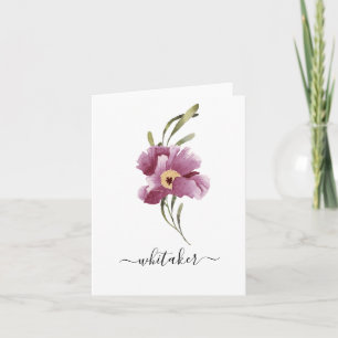 Carte De Remerciements Élégant Lavendar Floral Personnel
