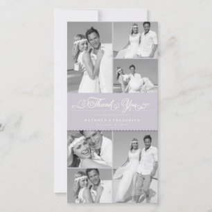 Carte De Remerciements Élégant Lilac Scalloped Band 6 Photo Chic Mariage