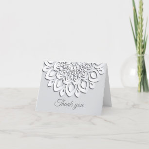Carte De Remerciements Elégant Livre blanc Coupe Mandala