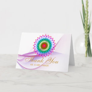Carte De Remerciements Elegant Lotus Flower Thank You Mandala Gold Pink
