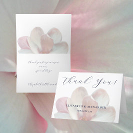 Carte De Remerciements Élégant Magnolia Mariage rose et blanc doux