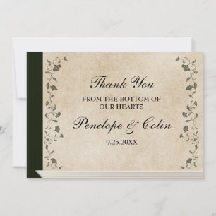 Carte De Remerciements Élégant Mariage de couverture du livre de biblioth