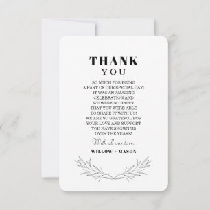 Carte De Remerciements Élégant Mariage de crête avec photo