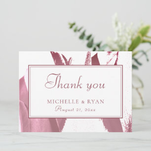 Carte De Remerciements Élégant Mariage floral de Tulipe de Bourgogne