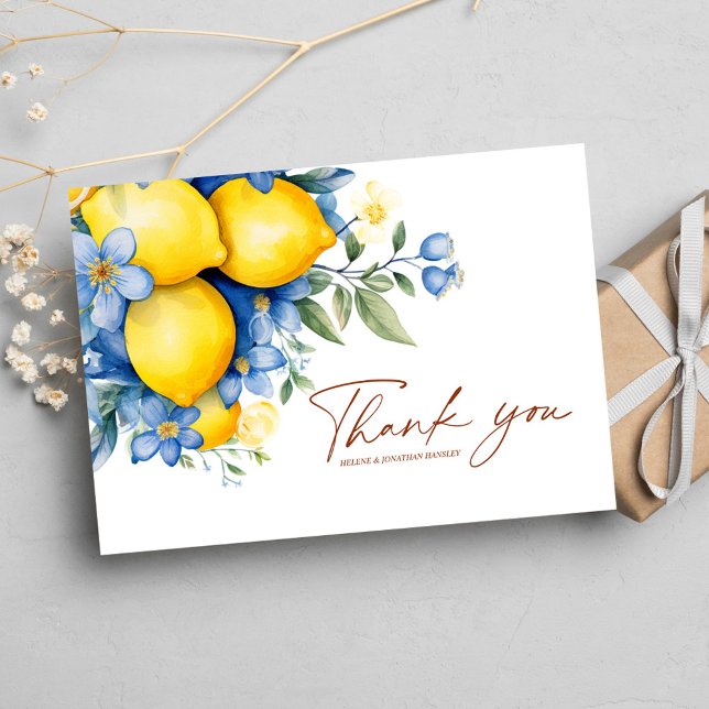 Carte De Remerciements Élégant Mariage floral moderne (Elegant Floral Botanical Modern Wedding Thank You Card)