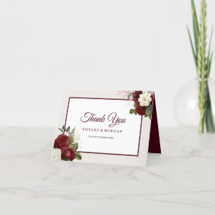 Carte De Remerciements Élégant Mariage floral romantique