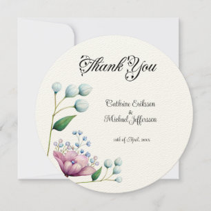 Carte De Remerciements Élégant Mariage Floral Soft Botanical Romance