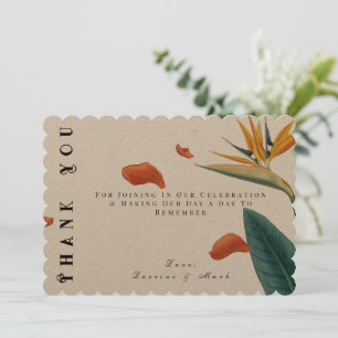 Carte De Remerciements Élégant Mariage floral tropical