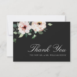 Carte De Remerciements Élégant Mariage noir