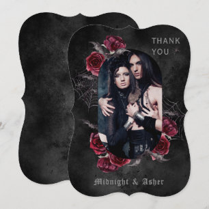 Carte De Remerciements Élégant Mariage photo Rose gothique