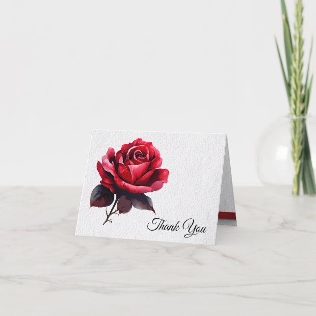 Carte De Remerciements Élégant Mariage Rose (Devant)